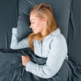 Hugged® Bambus sengetøy - Navyblå